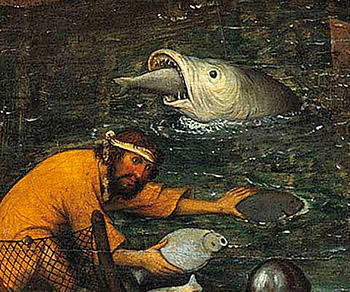 Pieter Bruegel the Elder, “A sprat to catch a mackerel”