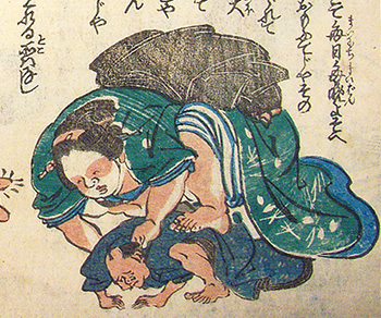 歌川芳梅「蚤の夫婦」